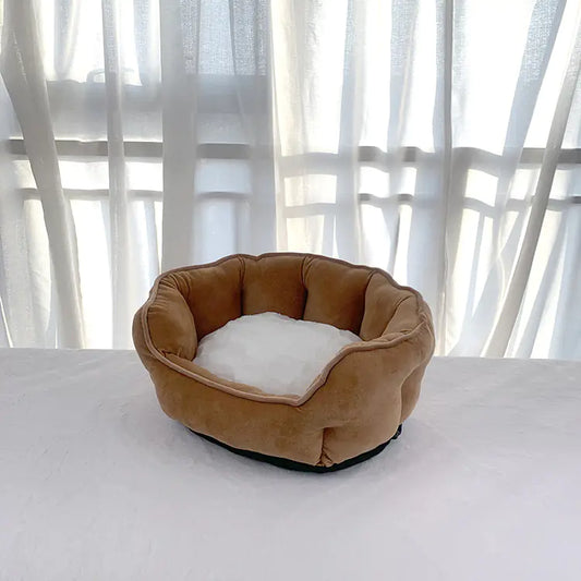 Lit Douillet en Peluche Épaissie pour Chiens et Chats